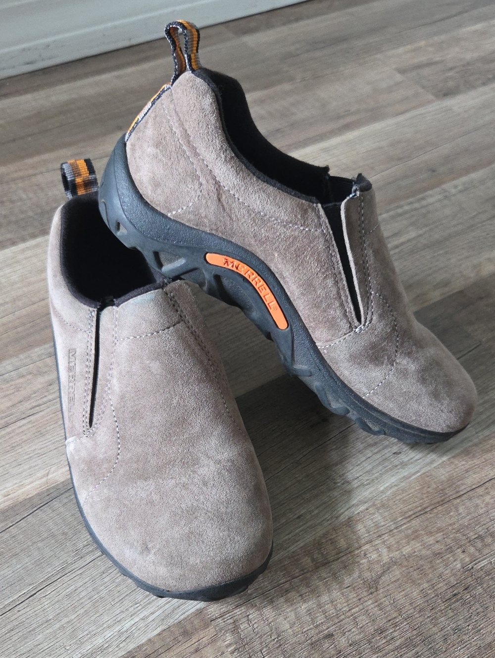 Merrell Kids Slip-On Suede Jungle Moc Taupe Shoes